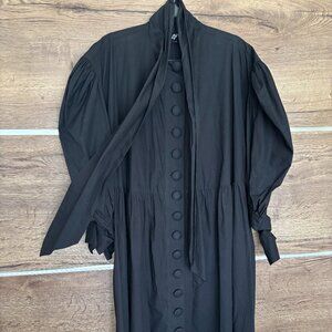 Elzinga Black Cotton Painter Dress - Size Small - Fits TU